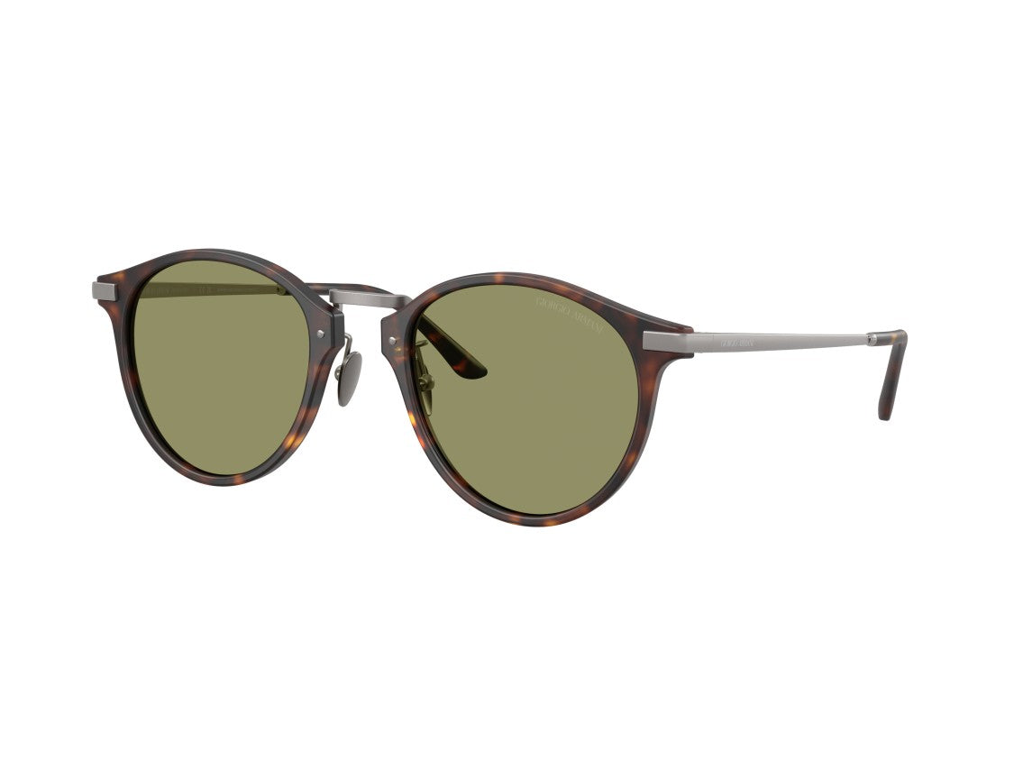 Giorgio Armani Tortoiseshell 0Ar8250 Acetate Metal Round Sunglasses