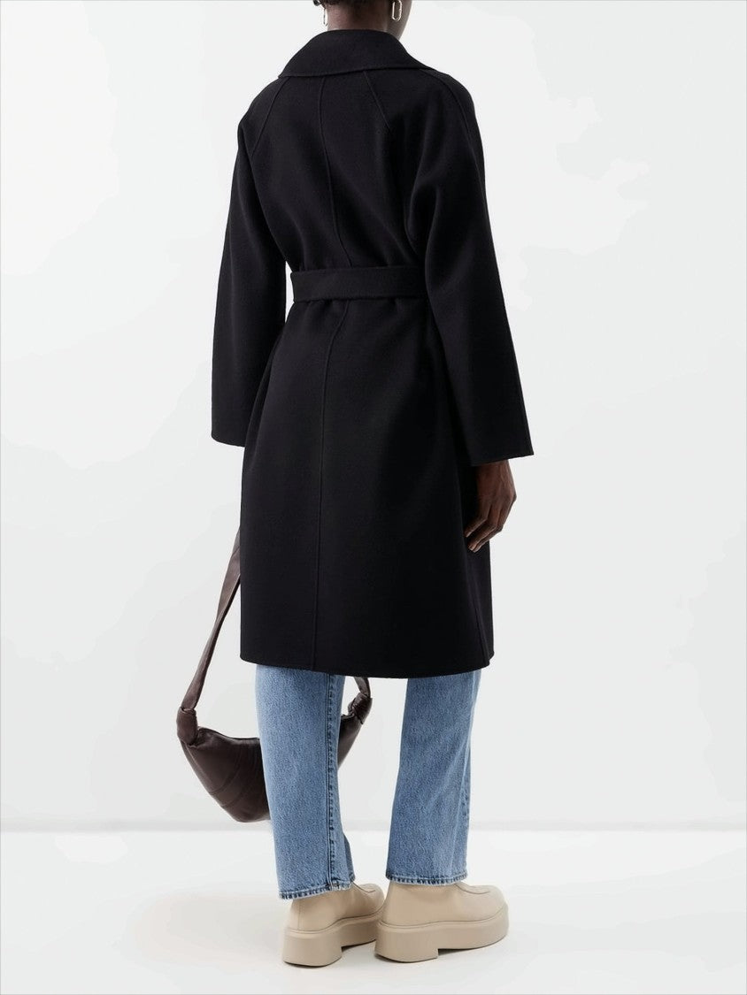 Max Mara Knee-Length Wool Coat With Self-Tie Belt