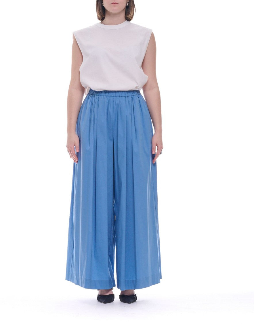 Meimeij Wide Leg Cotton Blue Women’S Pants