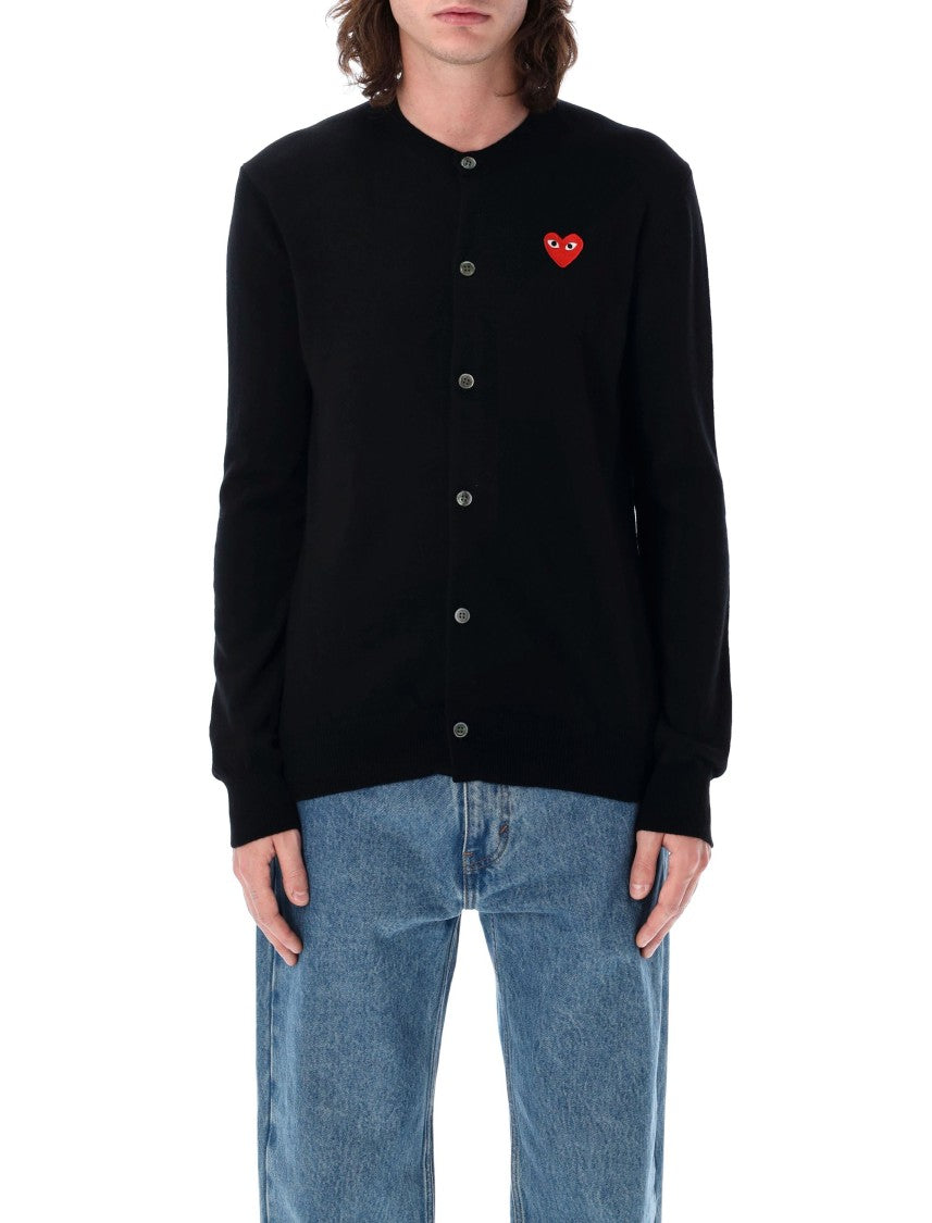 Comme Des Garçons Play Wool Cardigan With Red Heart