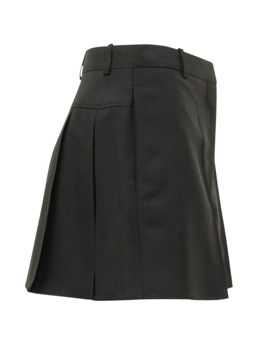 Givenchy Tailored Black Silk And Nylon Shorts With Structured Pleats