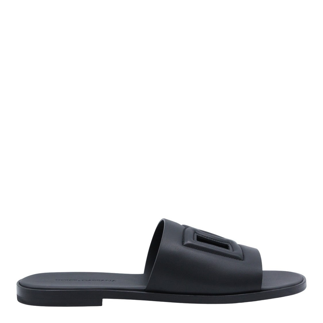 Dolce & Gabbana Matte Black Flat Shoes With Rounded Toe