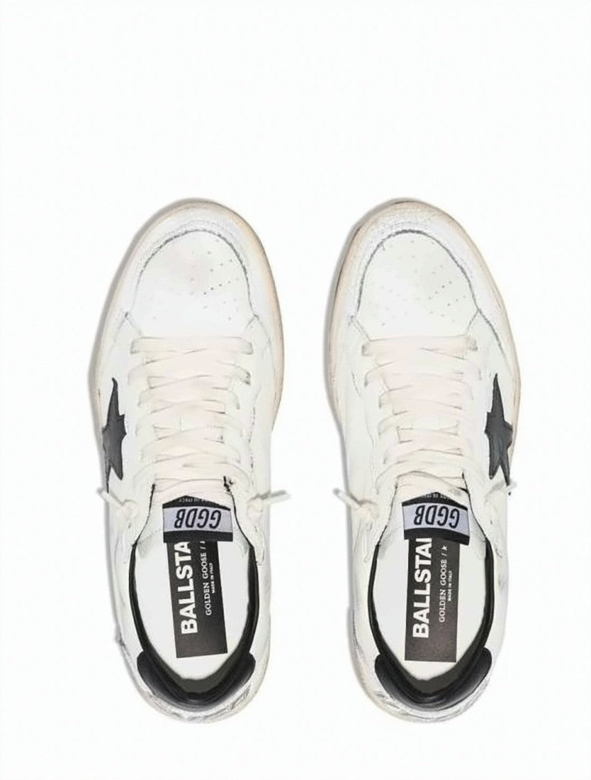 Golden Goose Vintage Leather Low-Top Sneakers With Contrasting Star Detail