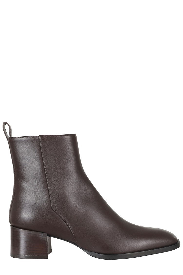 Roberto Festa Dark Brown Loren Side Zip High Heel Leather Ankle Boots