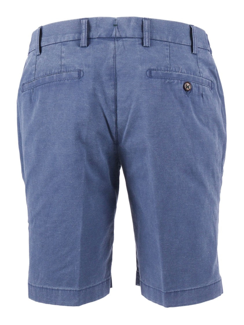 Berwich Blue Button Closure Tailored Shorts