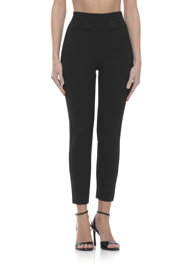 Elisabetta Franchi Black Pants With Logoed Pants