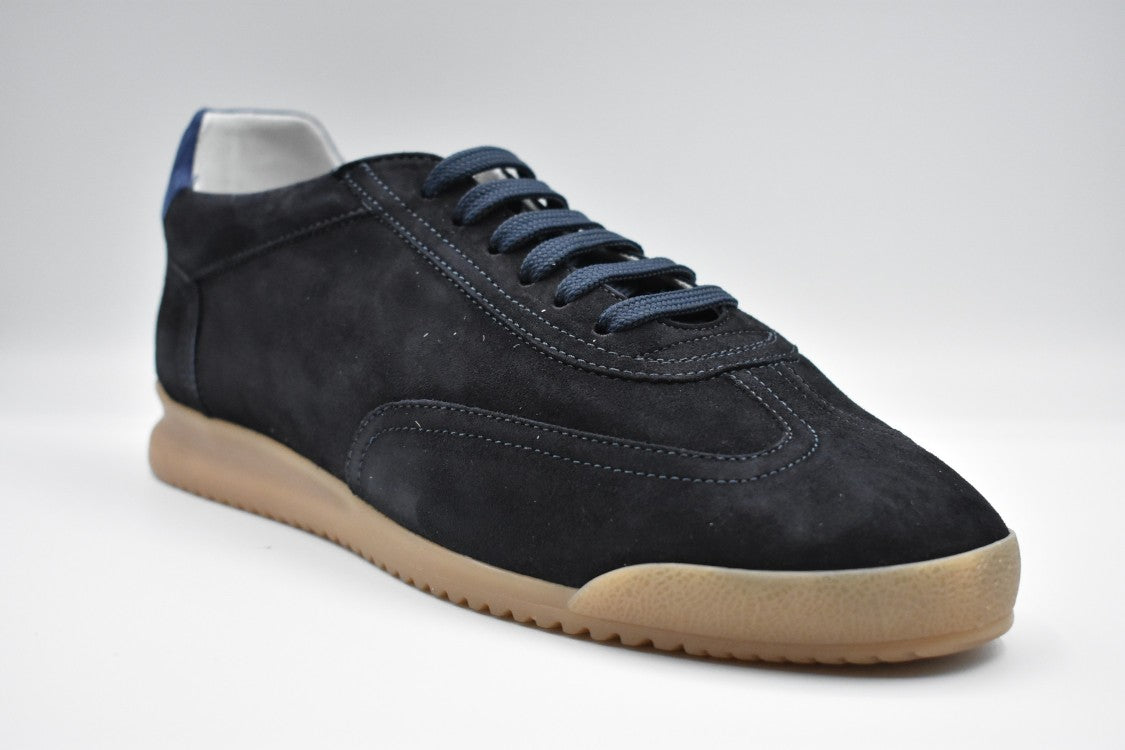 Soldini Laced Blue Flat Shoes With Smooth Upper