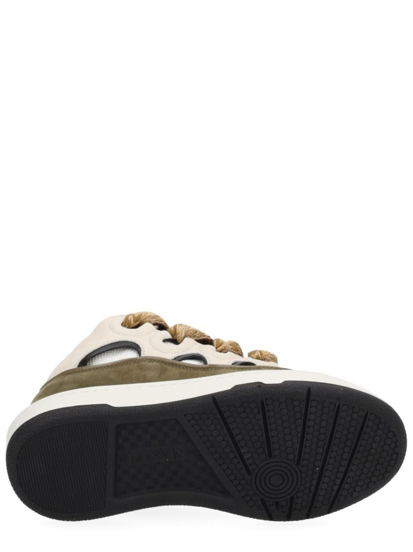 Lanvin Brown Curb Suede Sneakers