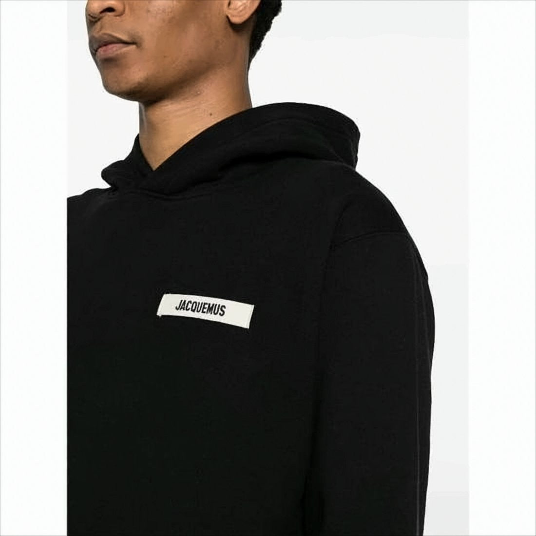 Jacquemus Black Hooded Sweatshirt With Minimalist Design
