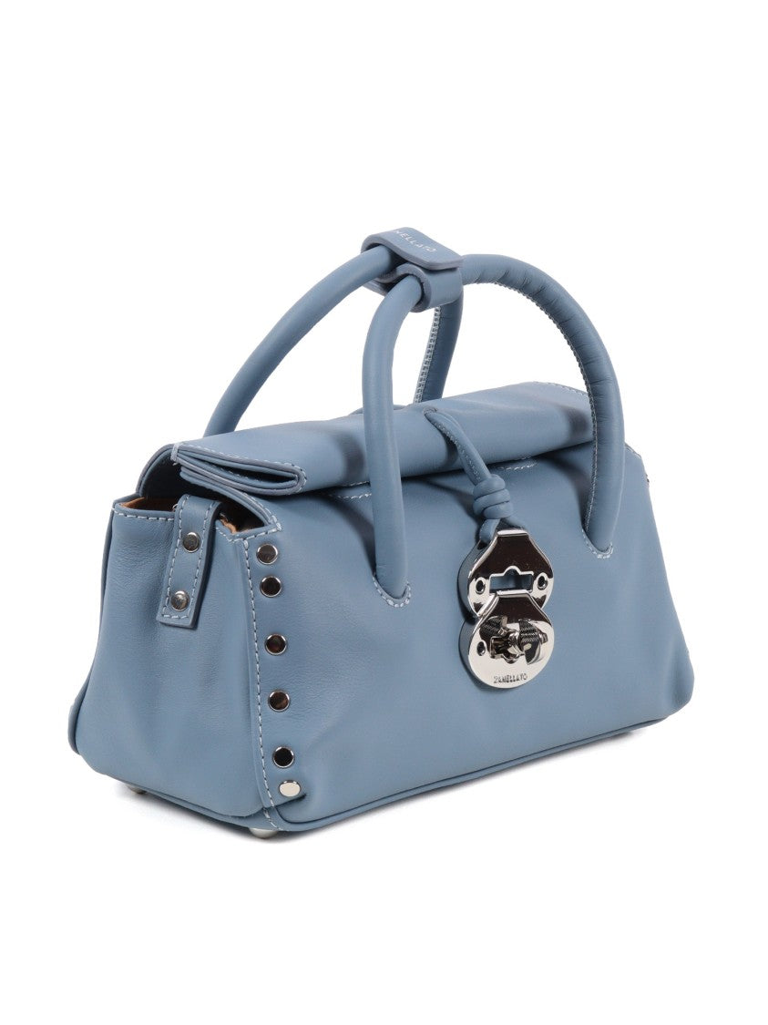 Zanellato Srl Blue Zelante Saeta Smooth Leather Shoulder Bag