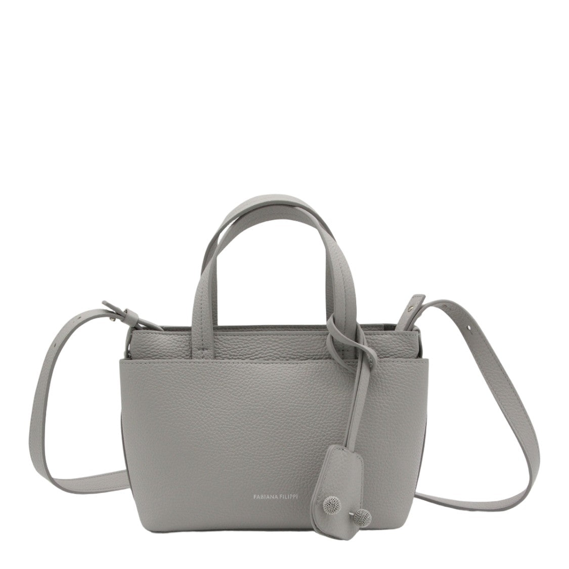 Fabiana Filippi Structured Grey Handbag With Pebbled Texture
