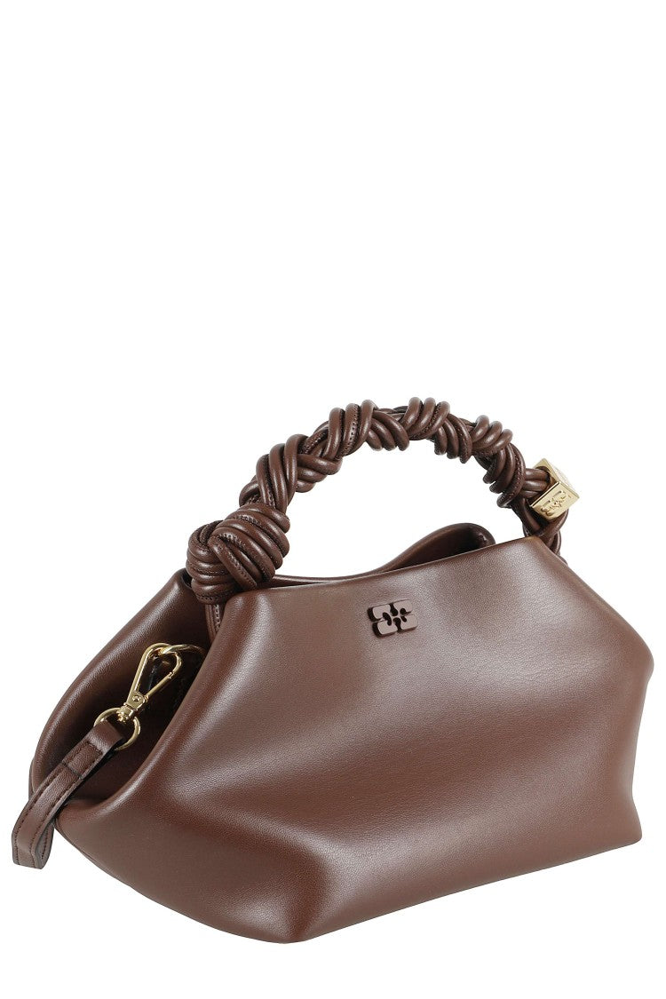 Ganni Chocolate Bou Small Hexagonal Braided Strap Recycled Leather Tote