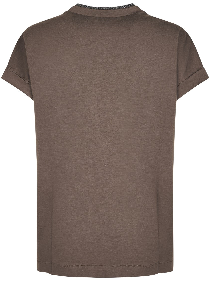 Brunello Cucinelli Short-Sleeved Relaxed Fit T-Shirt With V-Neckline