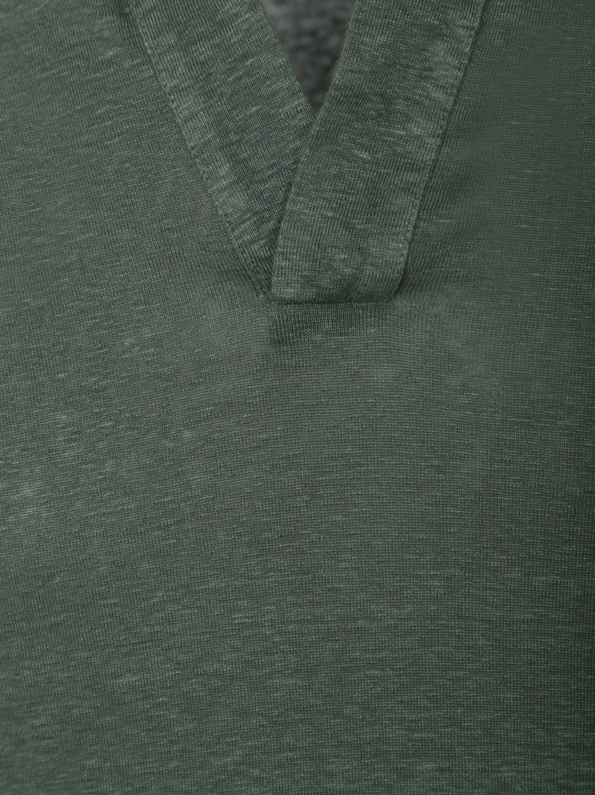 Dell'oglio Classic Fit 100% Linen Polo -Shirt