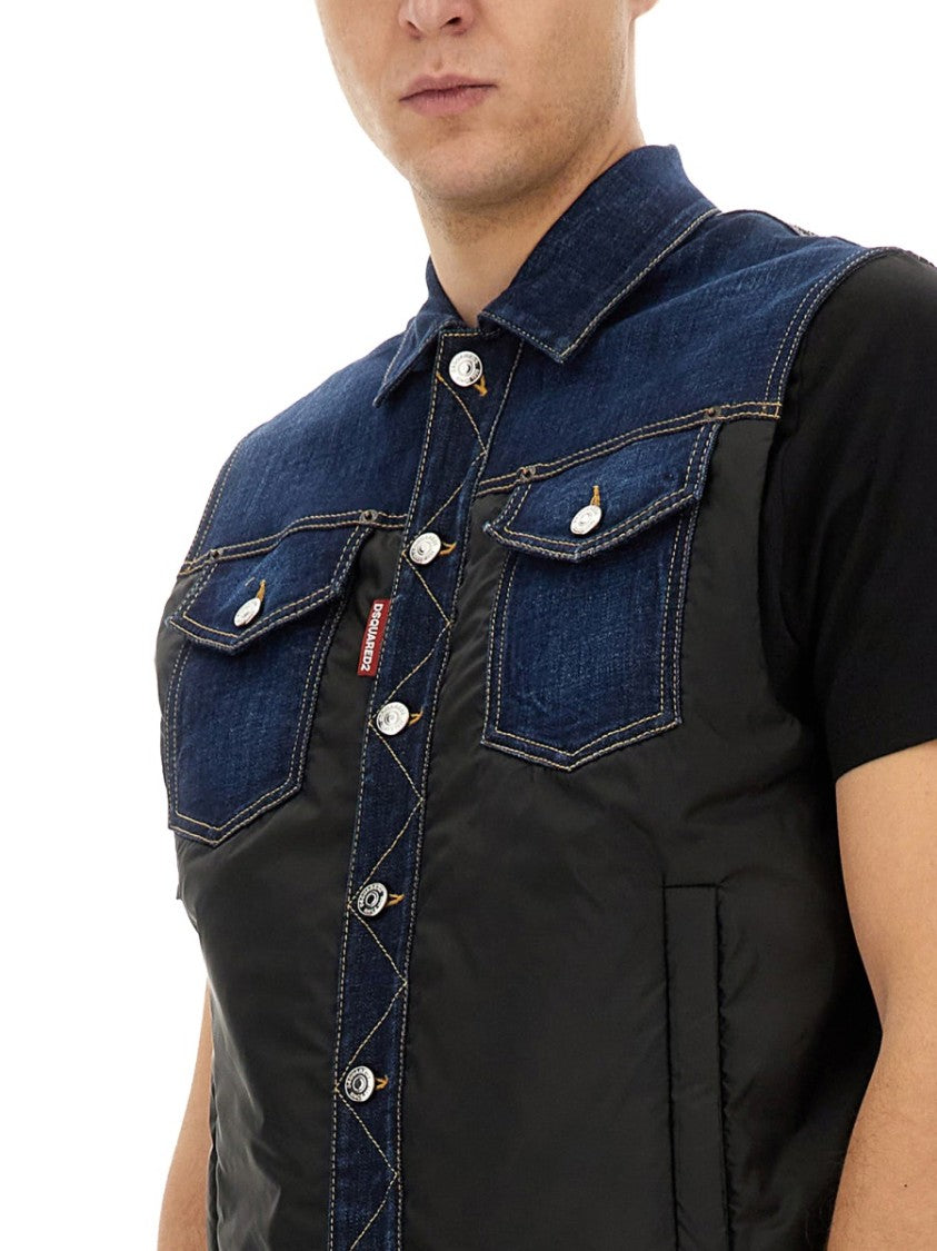 Dsquared2 Denim Puffer Vest