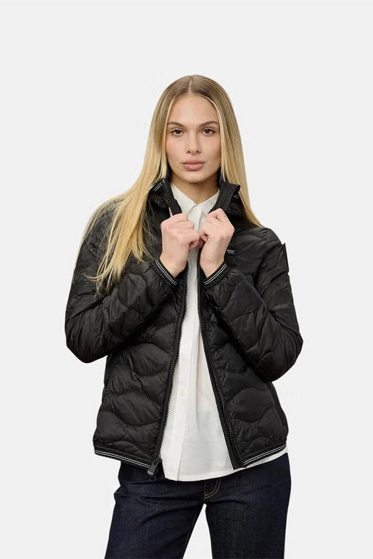 Blauer Black Wave-Quilted Hooded Polyamide Puffer Jacket