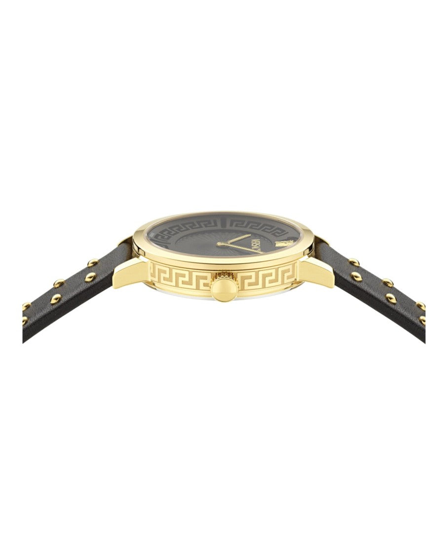 Versace Greca Fortuna Leather Watch