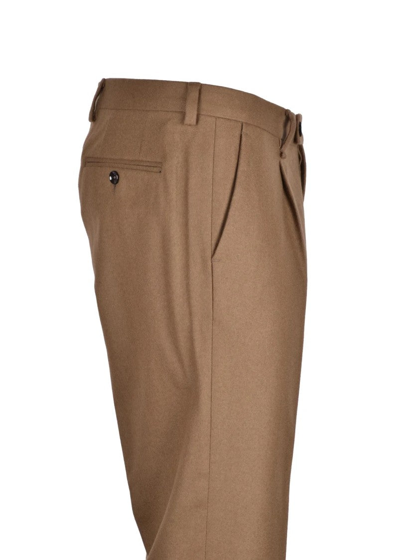Lab 001 Brown Virgin Wool-Blend Formal Pants