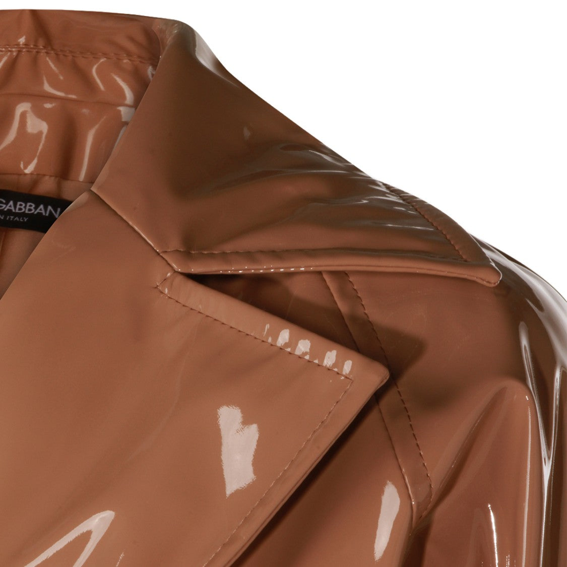 Dolce & Gabbana Glossy Knee-Length Trench Coat With Belted Waist