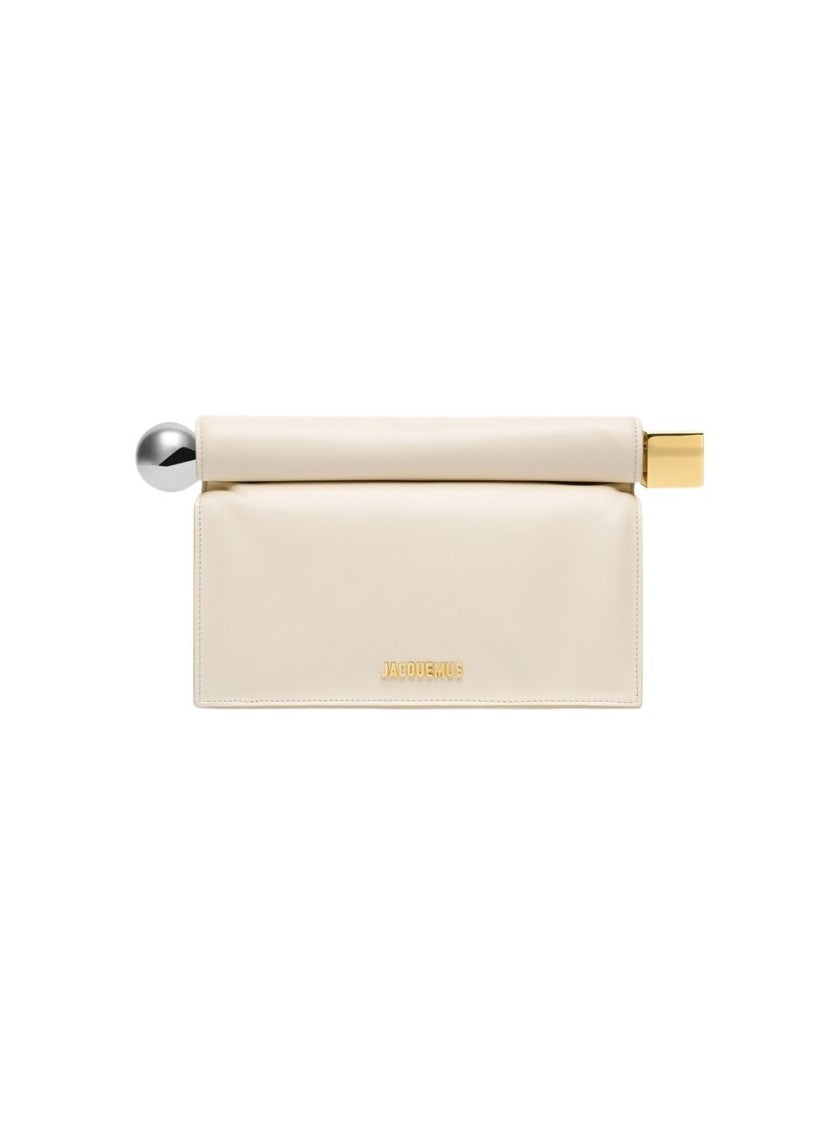 Jacquemus The Rond Carrã© Clutch Light Ivory