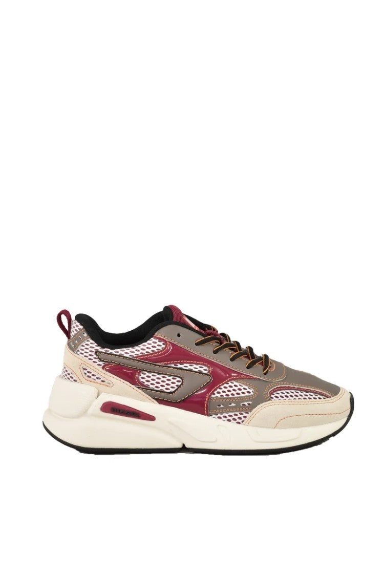 Diesel White Layered Polyester Sneakers