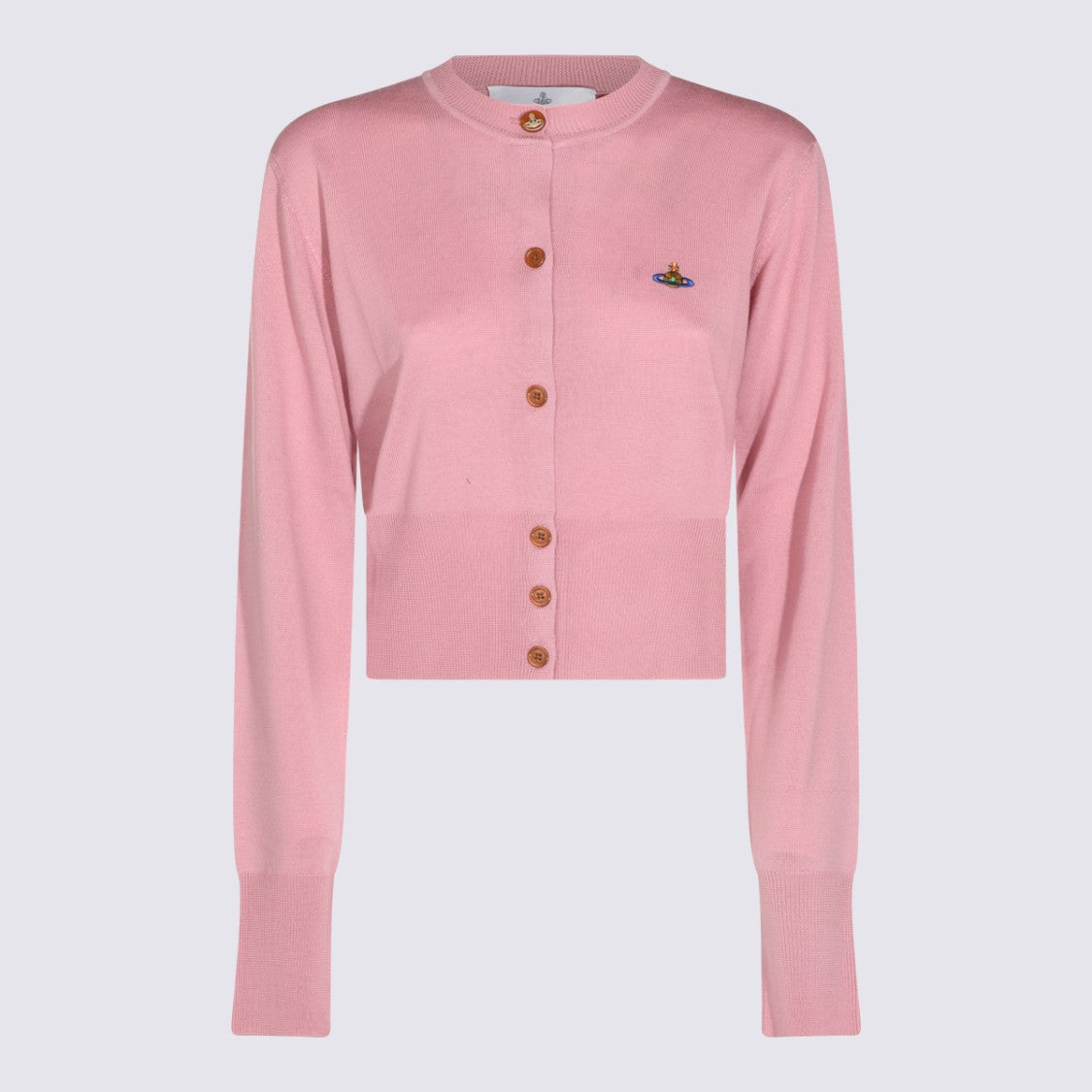 Vivienne Westwood Cropped Button-Down Pink Wool Bea Knitwear