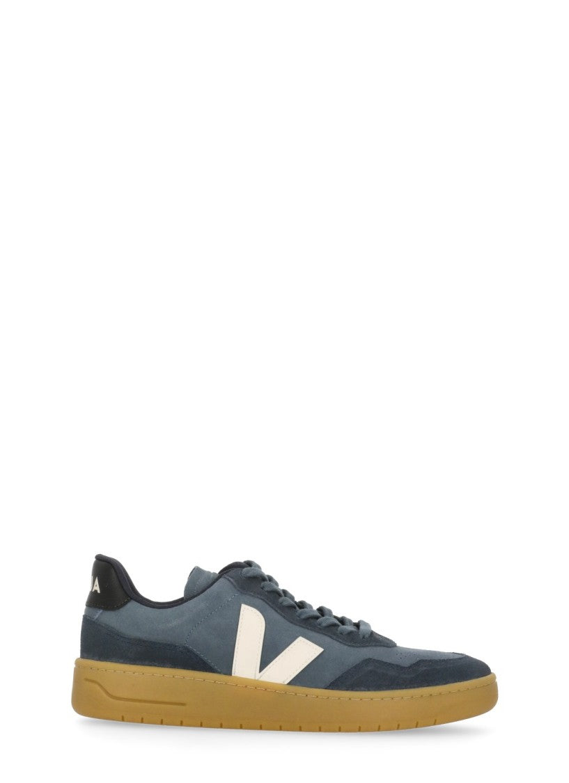 Veja Blue V-90 Breathable Suede Sneakers