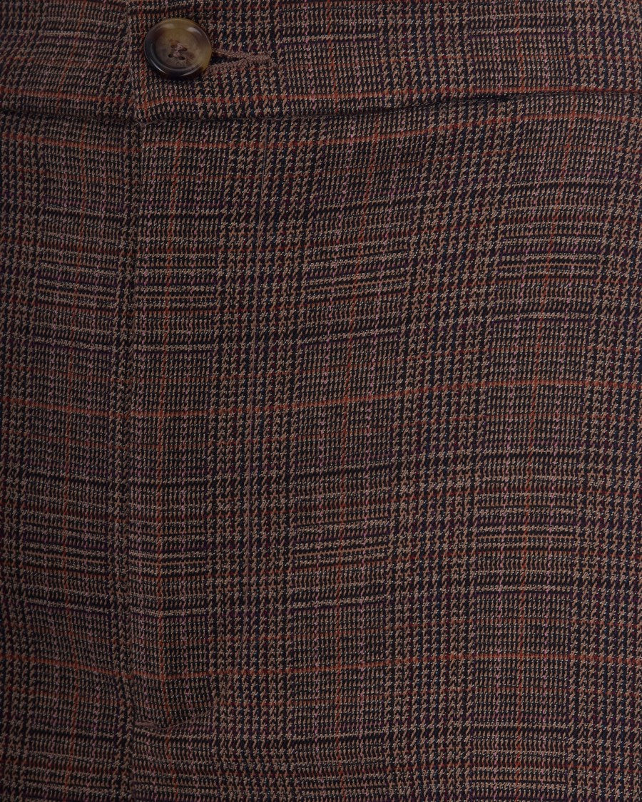 Liu Jo Tartan Classic Cigarette Polyester-Blend Cropped Pants