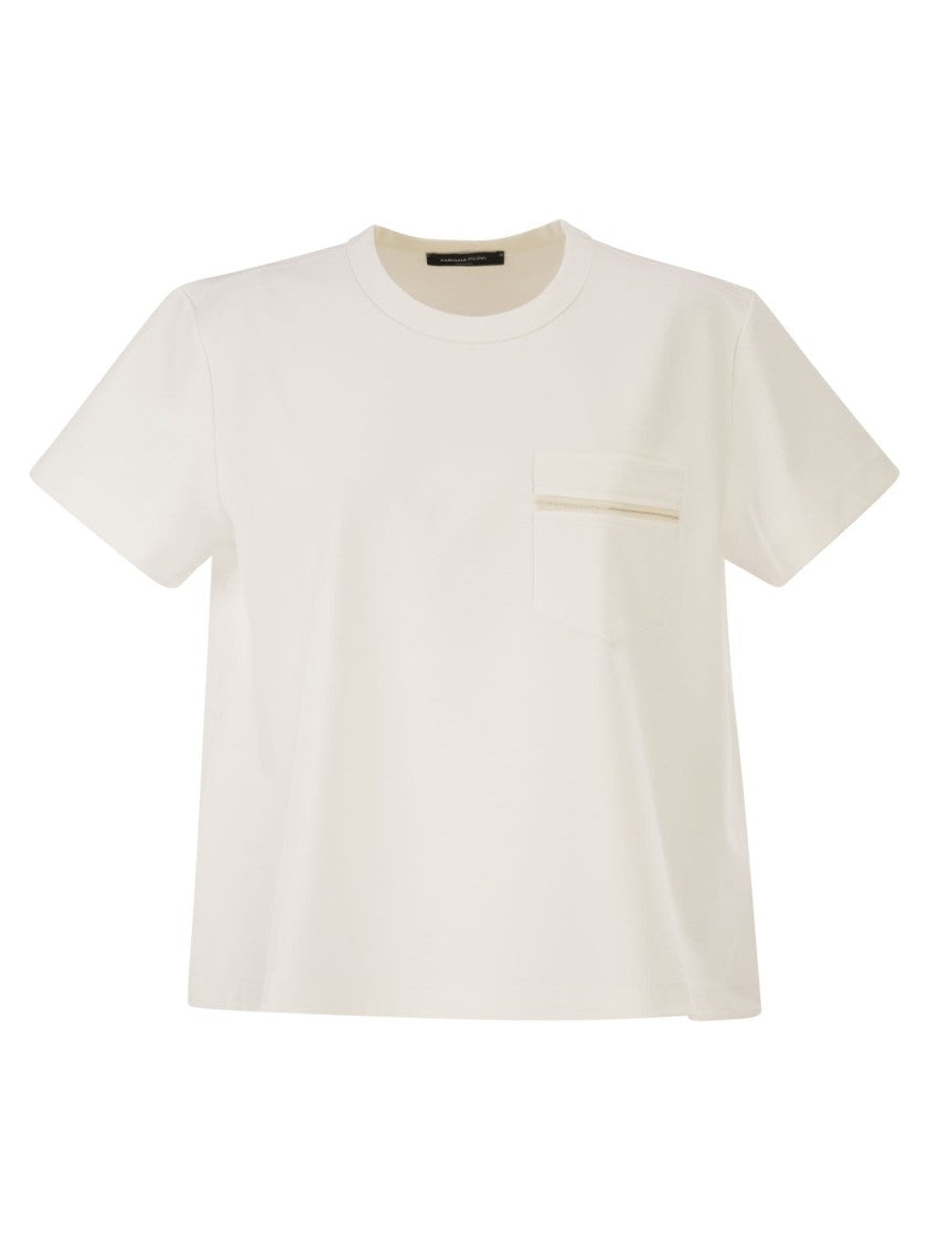 Fabiana Filippi Oversized T-Shirt In Milan Jersey With Pocket