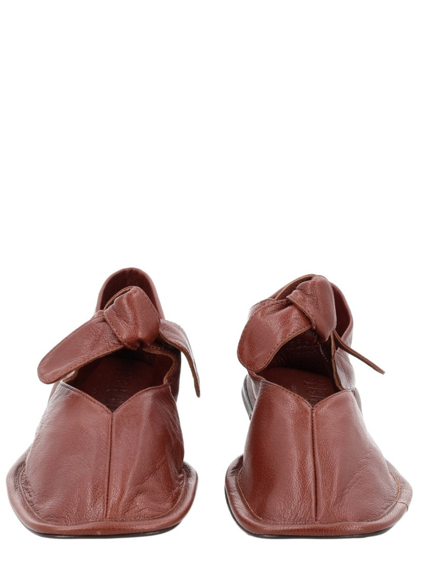 Hereu Brown Llasada Lambskin Knotted Flats