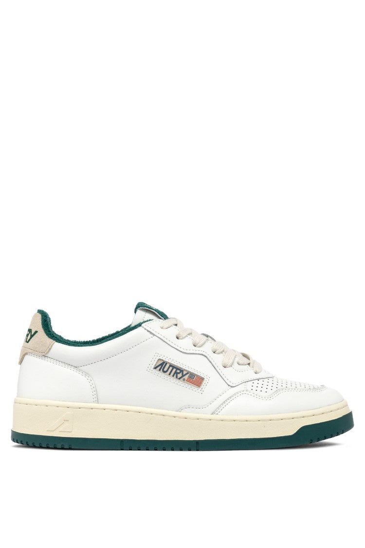 Autry Medalist Leather Sneakers With Green Sponge Details
