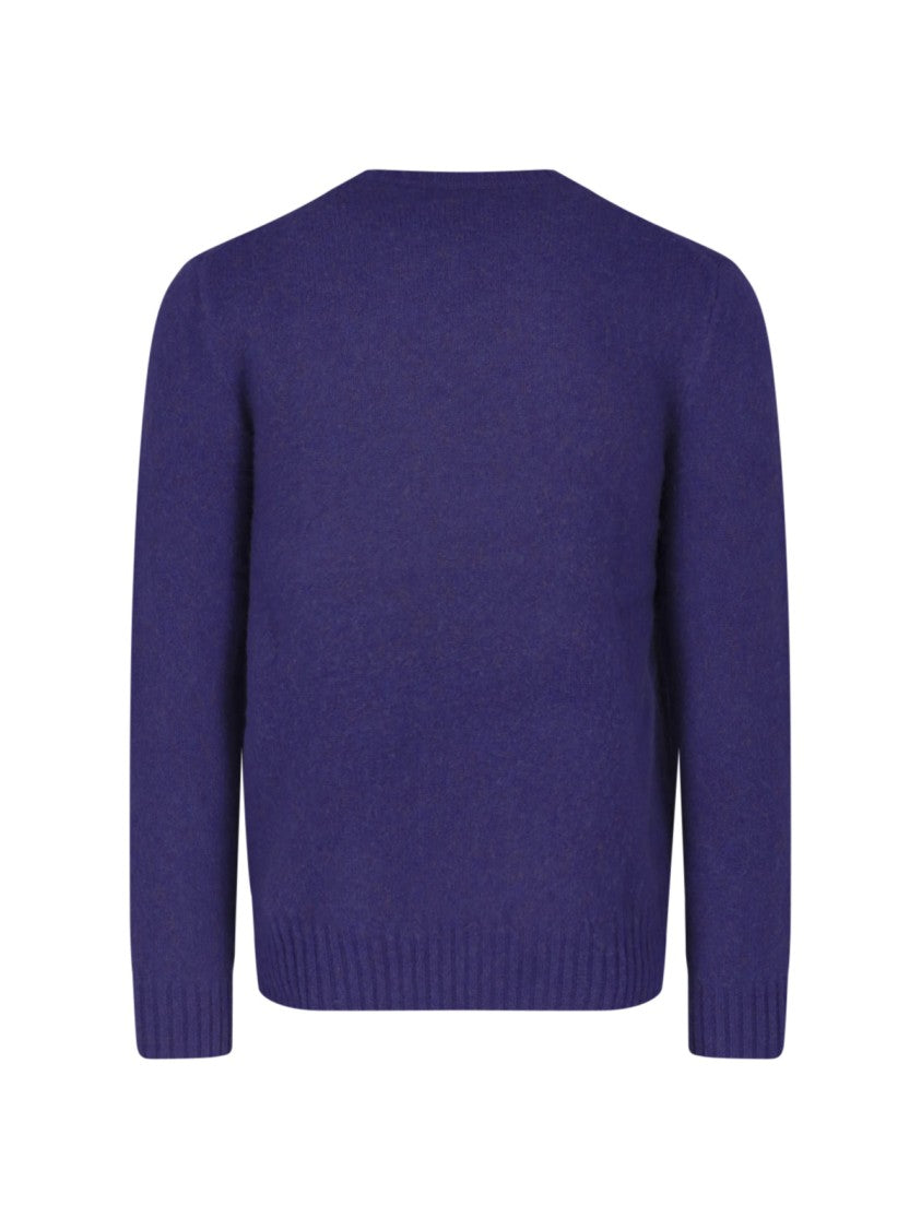 Polo Ralph Lauren Purple Wool-Cashmere Logo Crewneck Sweater