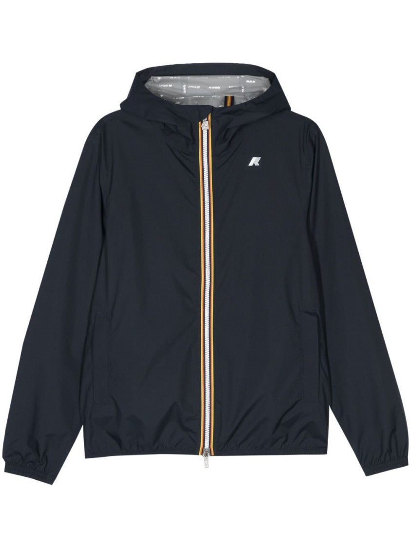 K-Way Blue Stretch Dot Hooded Jacket