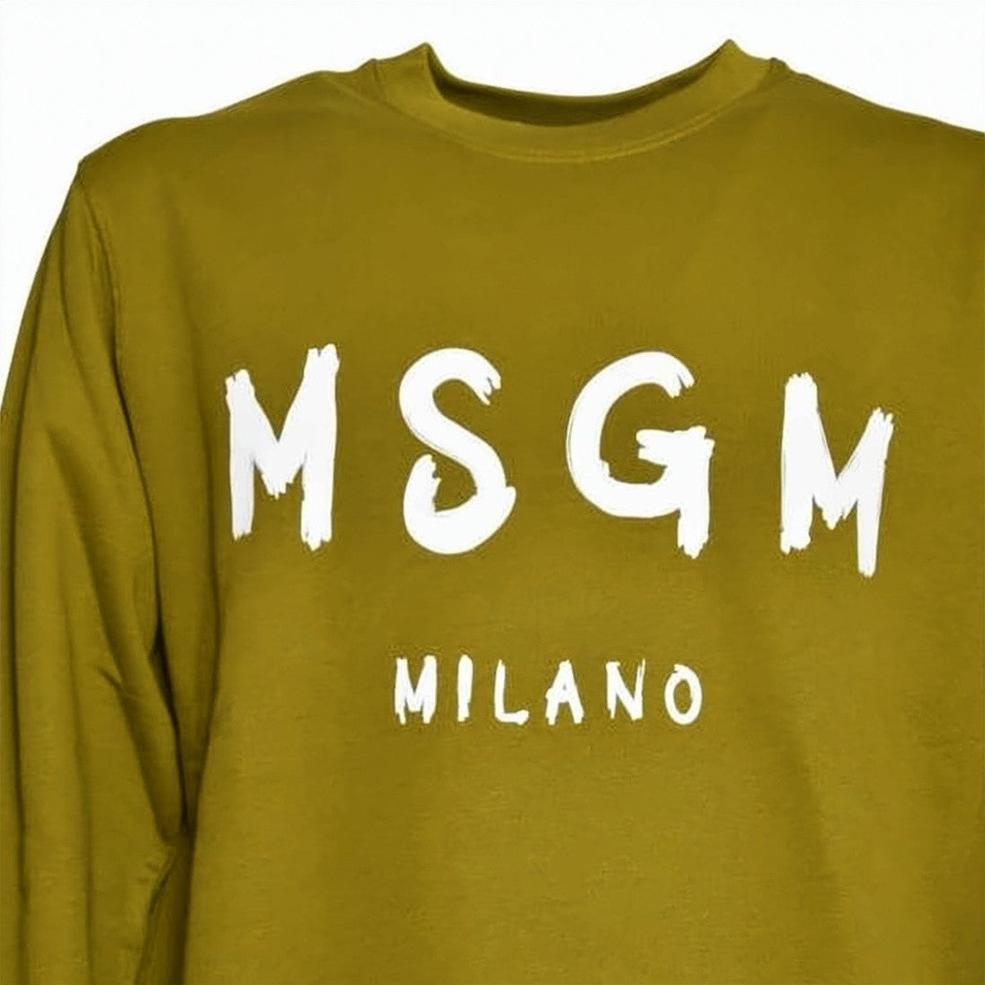 Msgm Long-Sleeve Sweatshirt With Brushstroke Logo And Ribbed Detailing