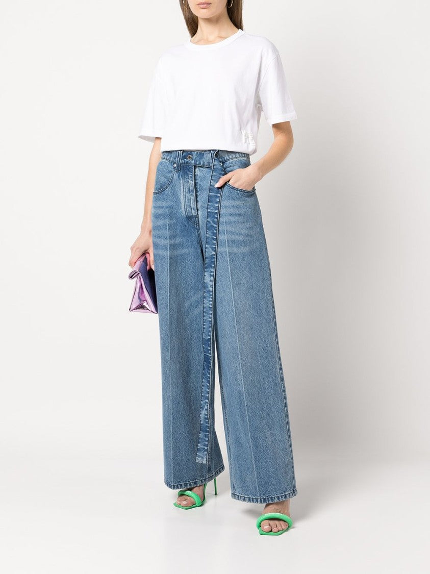 Alexander Wang White Rubberised Logo Cotton T-Shirt