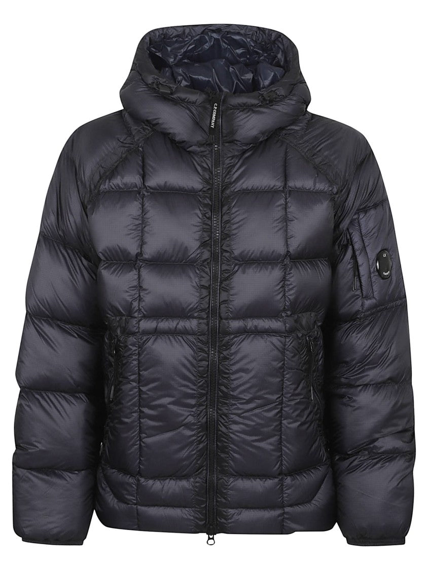 C.P. Company Medium-Length Down Jacket With Adjustable Features And Iconic Logo