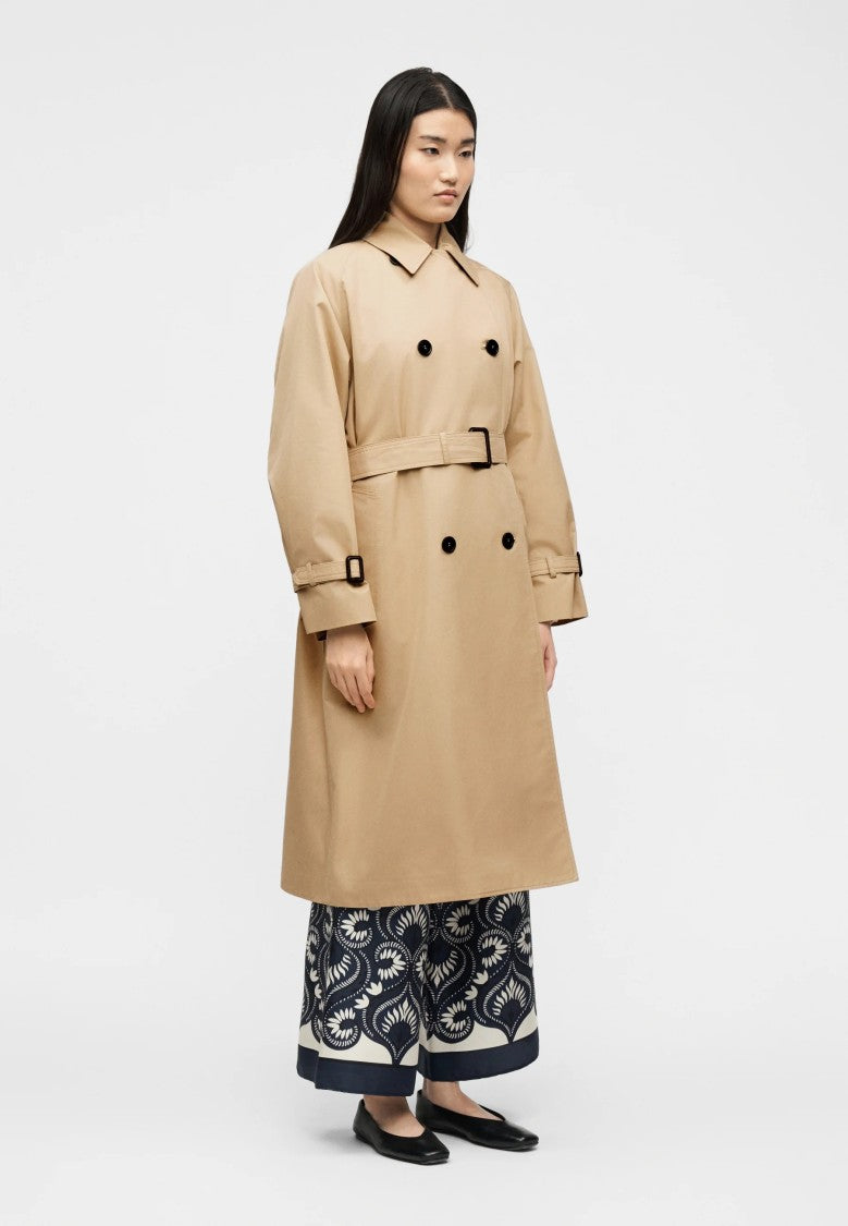 Max Mara Beige Cotton Blend Trench Coat