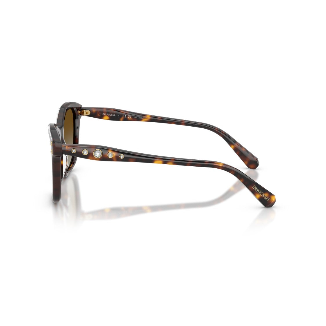 Swarovski 0Sk6063 Classic Tortoiseshell Acetate Sunglasses With Crystal Embellishments