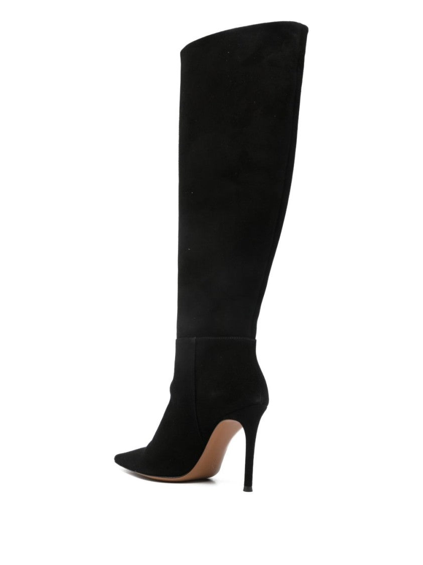 Roberto Festa Pointed Toe Black Boots With Stiletto Heel