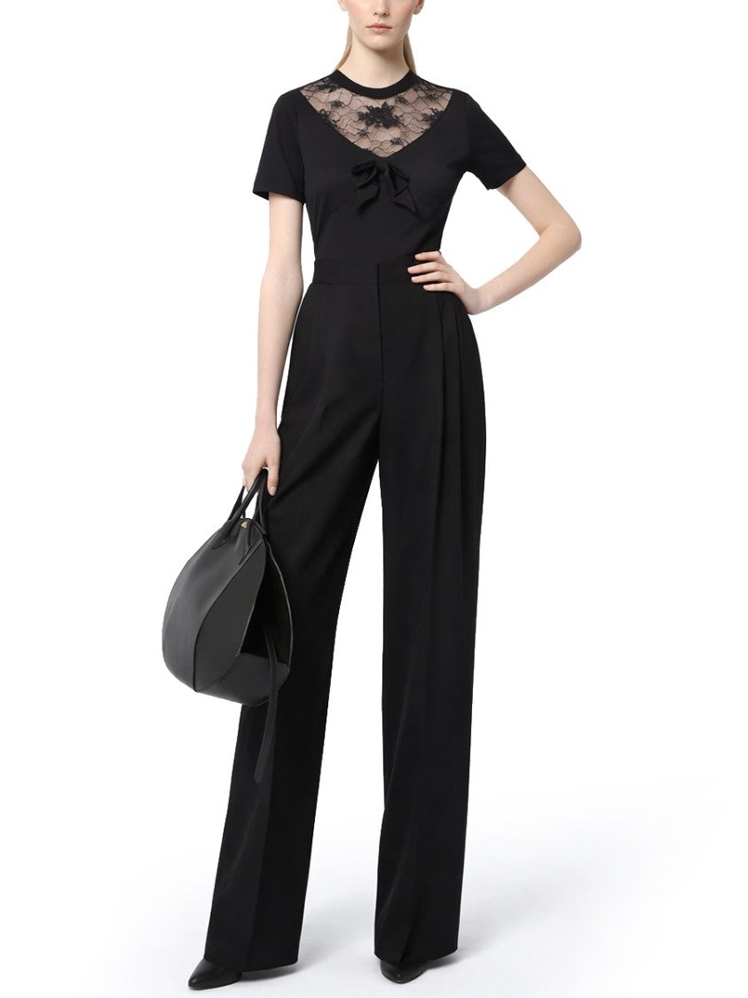 Nina Ricci Fitted Lace Insert Bow Top