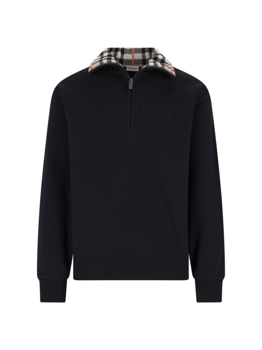 Burberry "Check" Zip Sweater – Black