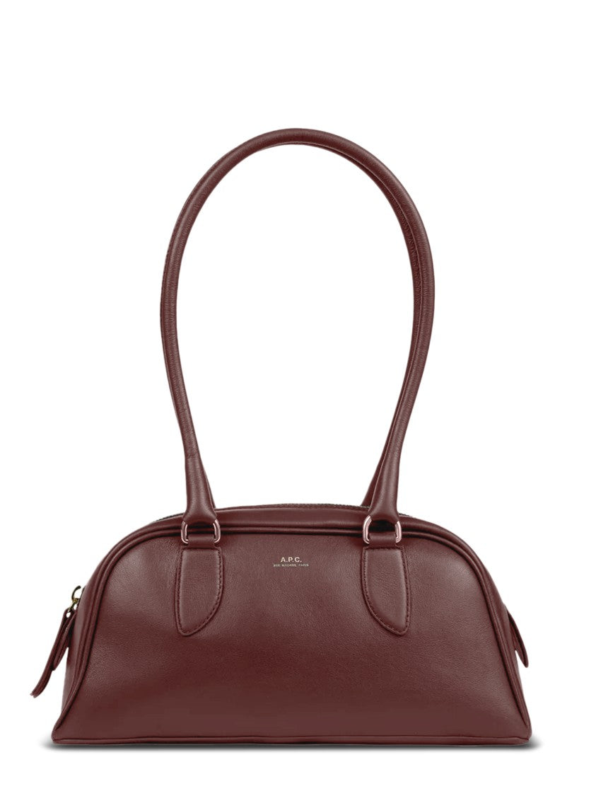 A.P.C. Sac Paloma Small Structured Burgundy Leather Handbag