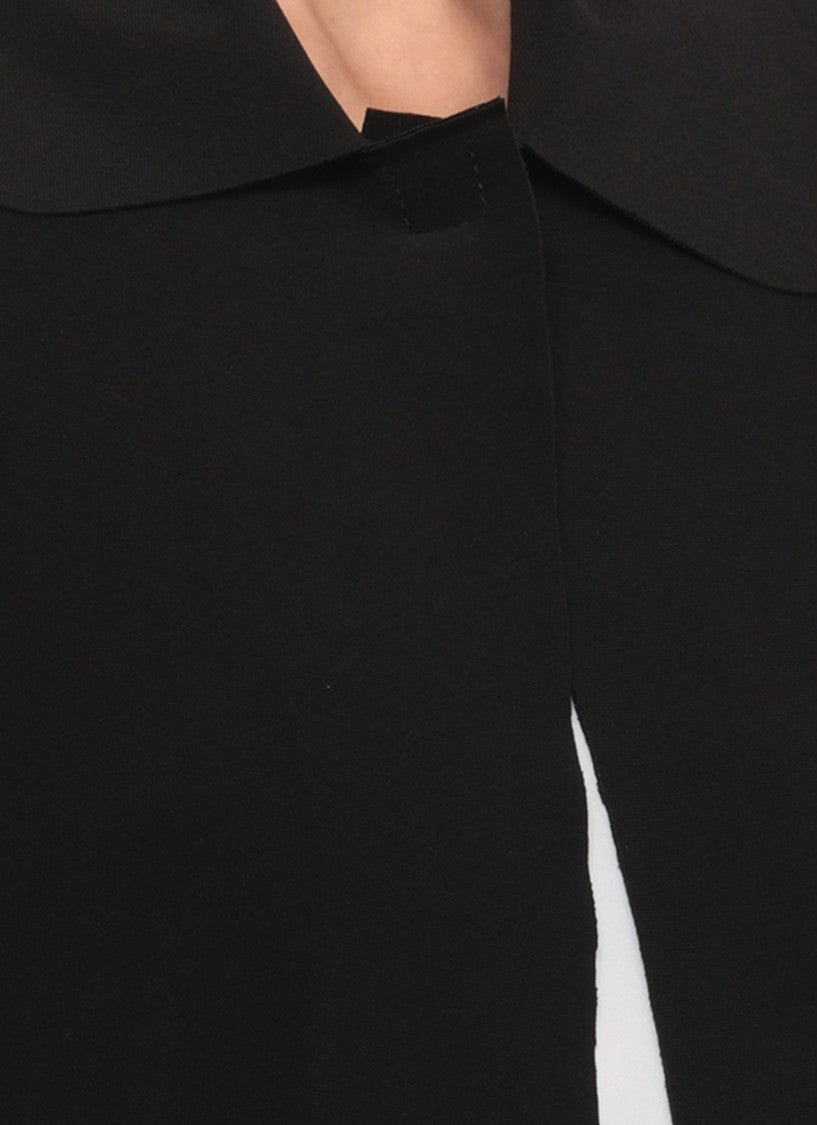Norma Kamali Black Classic Lapel Velcro Closure Oversized Blazer