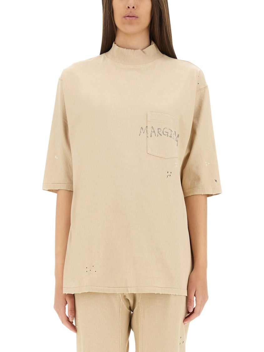 Maison Margiela Oversized Cotton T-Shirt With Subtle Logo