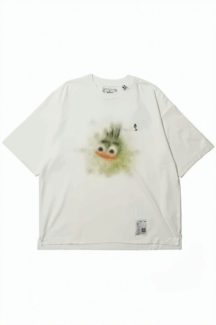 Maison Mihara Yasuhiro Distressed Black Short-Sleeved T-Shirt With Abstract Graphic