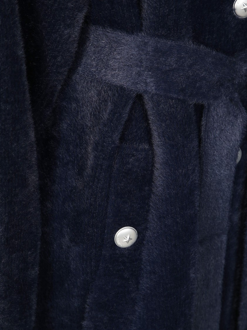 Pinko Robe-Style Faux Fur Coat With Belted Waist