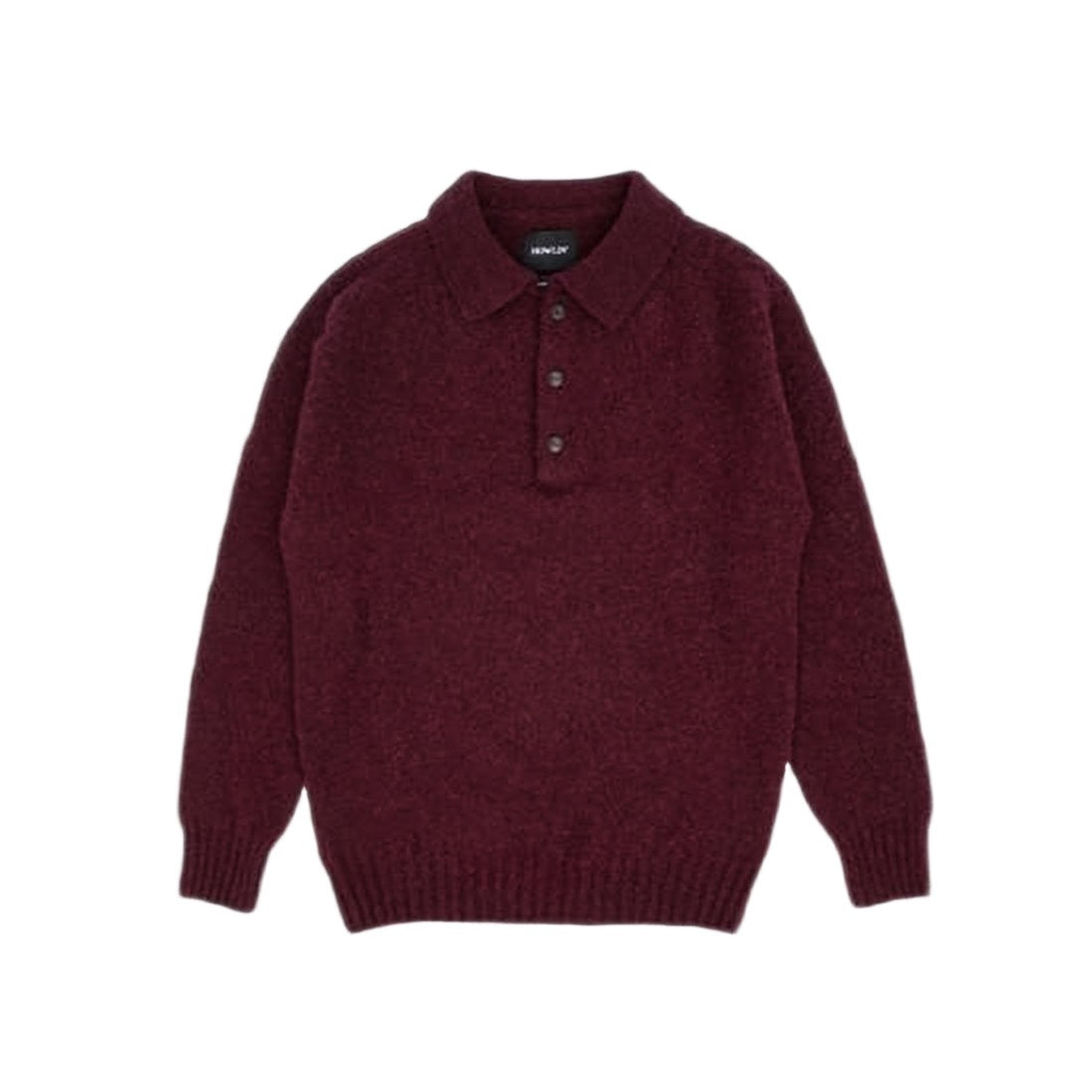 Howlin Classic Long-Sleeve Wool Sweater With Polo Collar