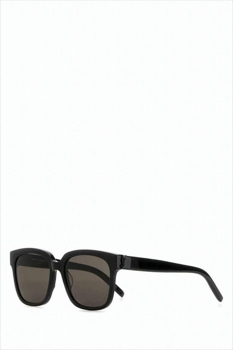 Saint Laurent Rectangular Black Acetate Sunglasses With Dark Tinted Lenses