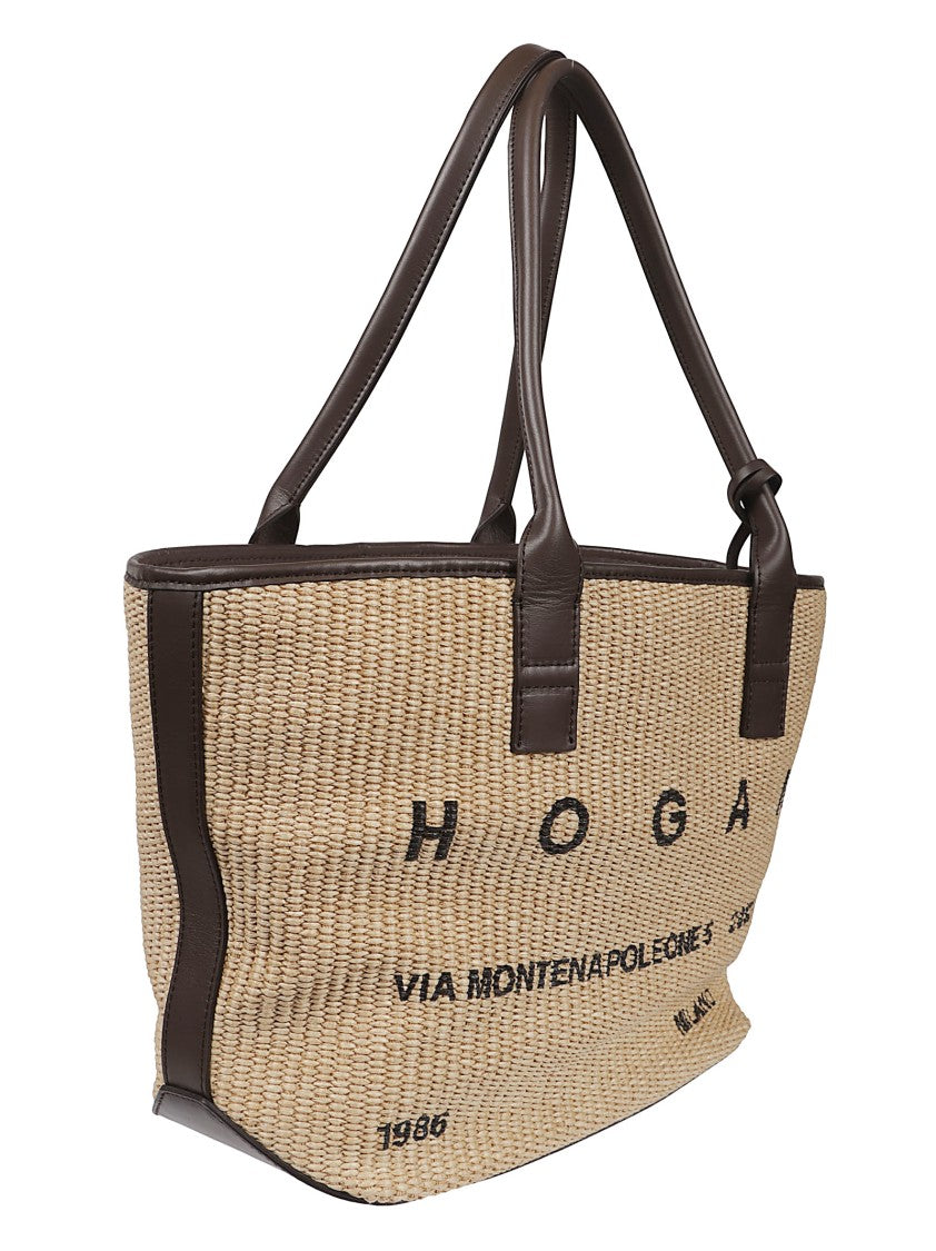Hogan Small Address Rectangular Cotton Tote Bag