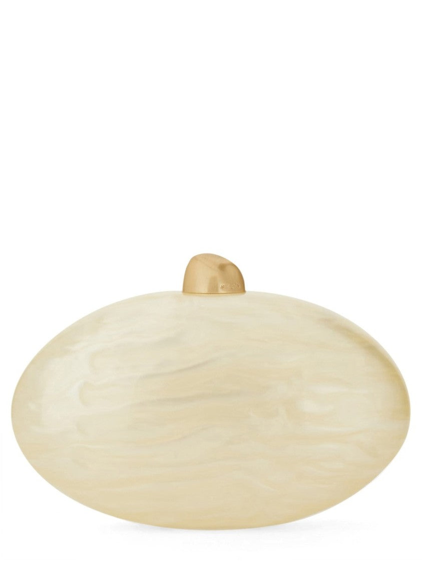Cult Gaia Creamy Beige Acrylic Marbled Clutch